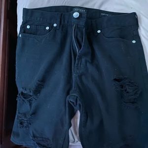 black jean shorts
